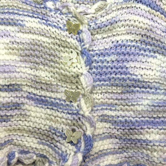 Handmade Knit Baby Sweater Cardigan Butterfly 0-3 mo - Picture 6 of 8